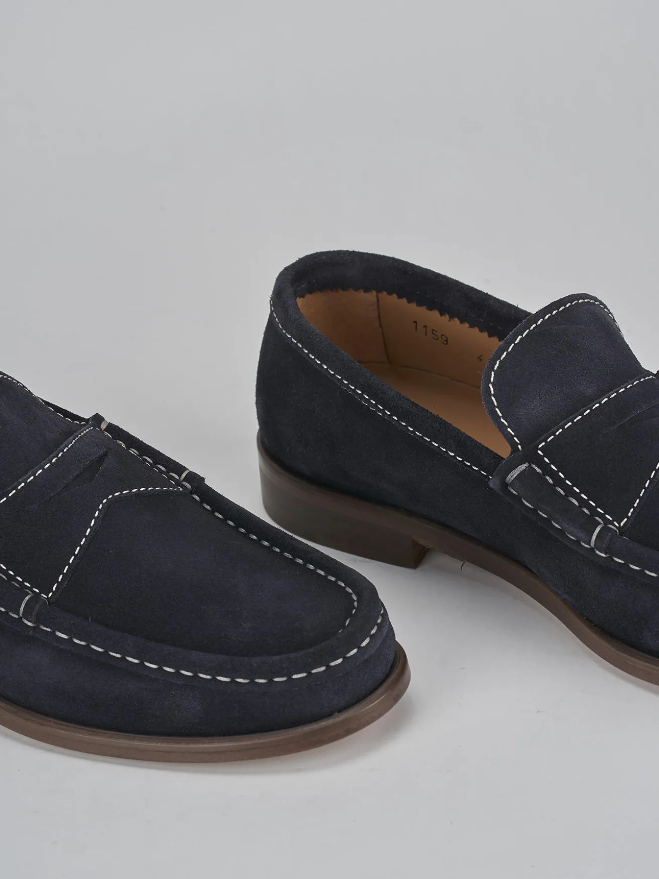 Mocassini camoscio blu