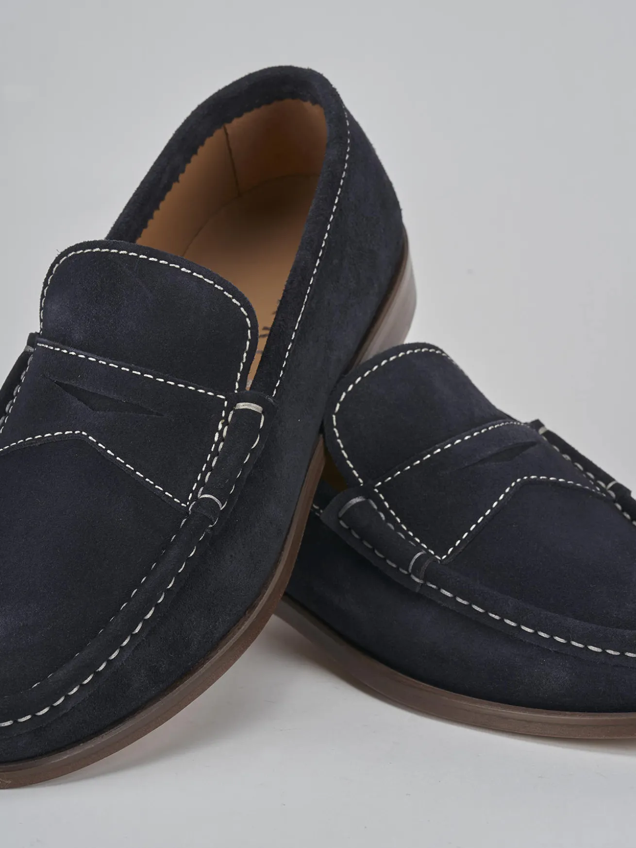 Mocassini camoscio blu