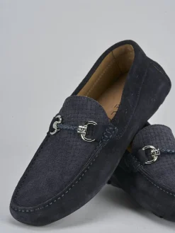 Mocassini camoscio blu