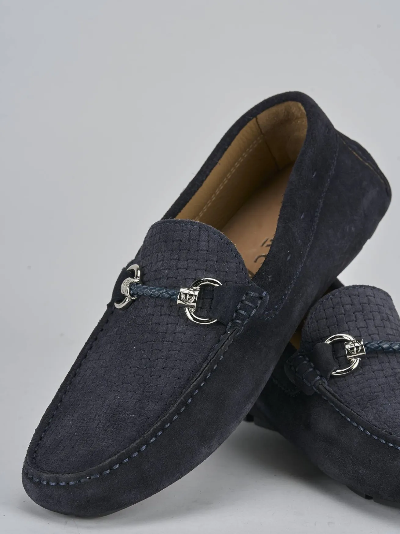 Mocassini camoscio blu