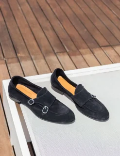 Mocassini camoscio blu