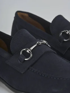 Mocassini camoscio blu