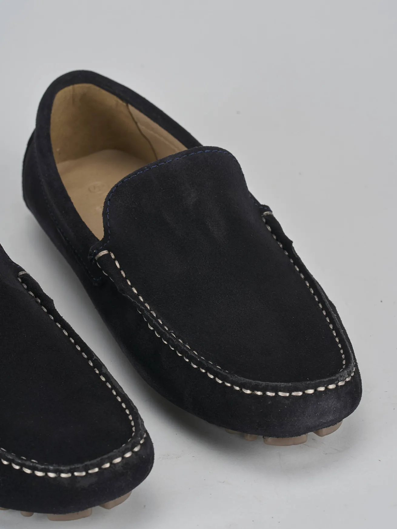 Mocassini camoscio blu