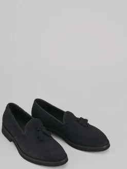 Mocassini camoscio blu