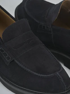 Mocassini camoscio blu