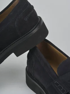 Mocassini camoscio blu