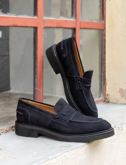 Mocassini camoscio blu