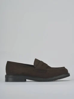 Mocassini tacco 1cm camoscio testa