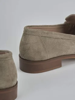 Mocassini tacco 1cm camoscio beige