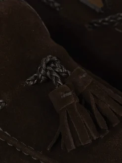 Mocassini tacco 2cm camoscio testa