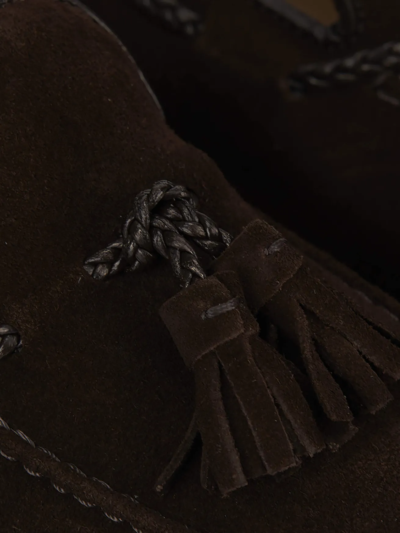 Mocassini tacco 2cm camoscio testa