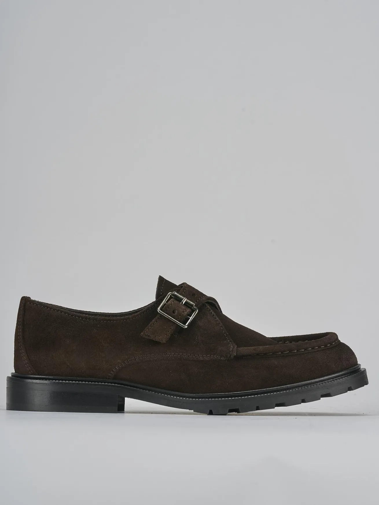 Mocassini tacco 2cm camoscio testa