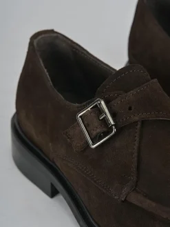 Mocassini tacco 2cm camoscio testa