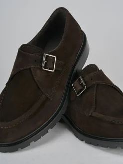 Mocassini tacco 2cm camoscio testa