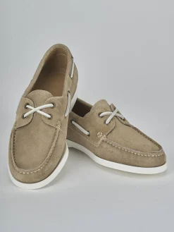 Mocassini tacco 1cm camoscio beige