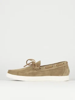 Mocassini tacco 1cm camoscio beige