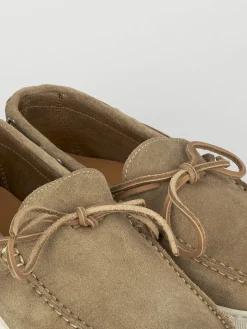 Mocassini tacco 1cm camoscio beige