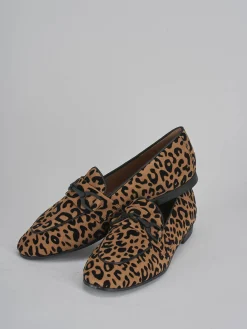 Mocassini tacco 1cm camoscio multicolor