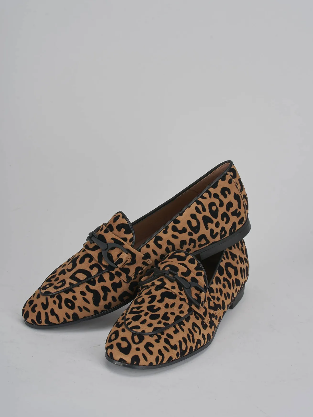 Mocassini tacco 1cm camoscio multicolor