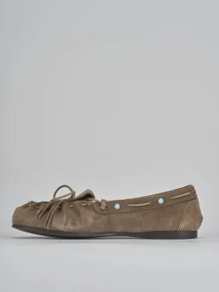 Mocassini tacco 1cm camoscio beige