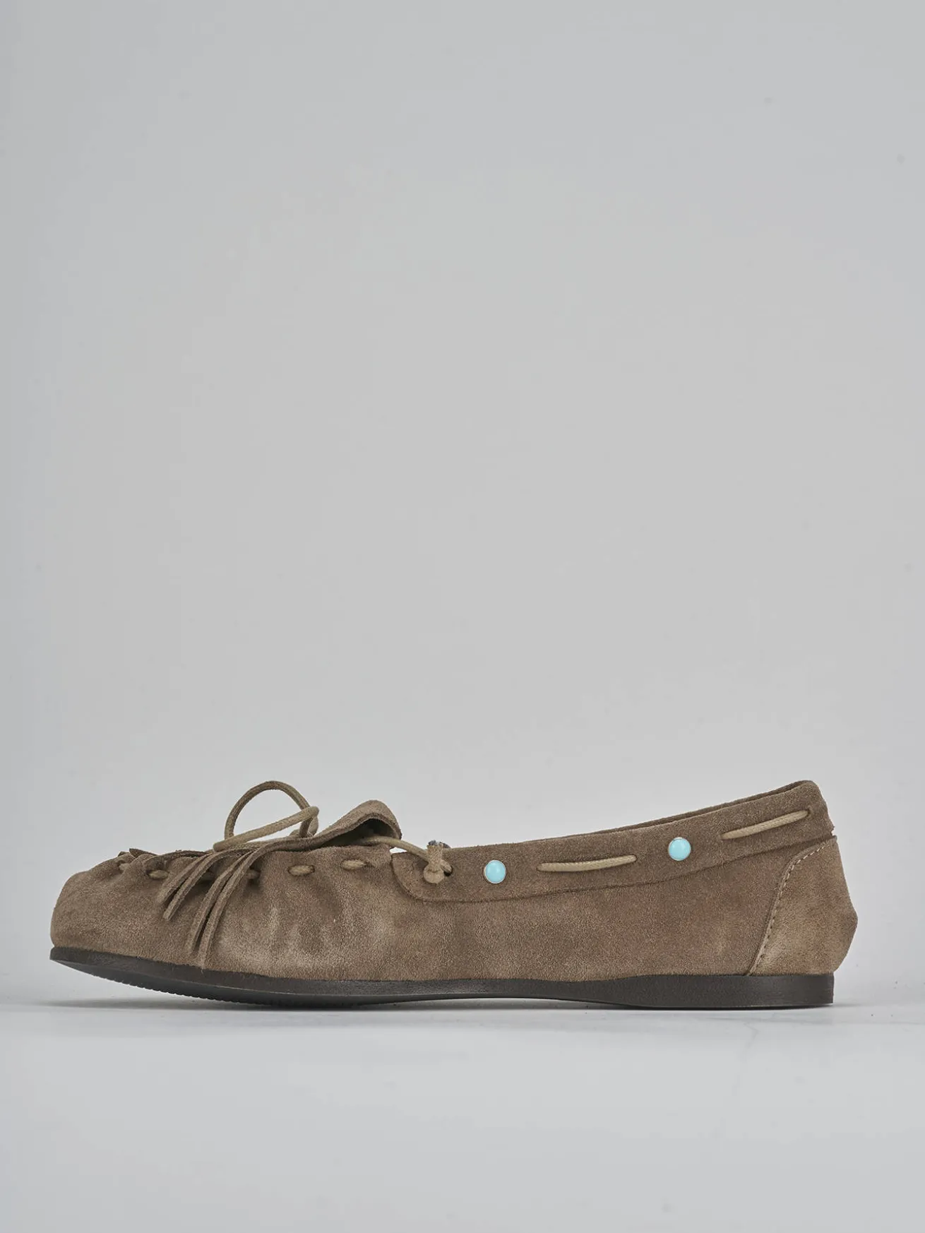 Mocassini tacco 1cm camoscio beige