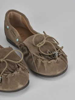 Mocassini tacco 1cm camoscio beige