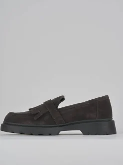 Mocassini tacco 3cm camoscio testa