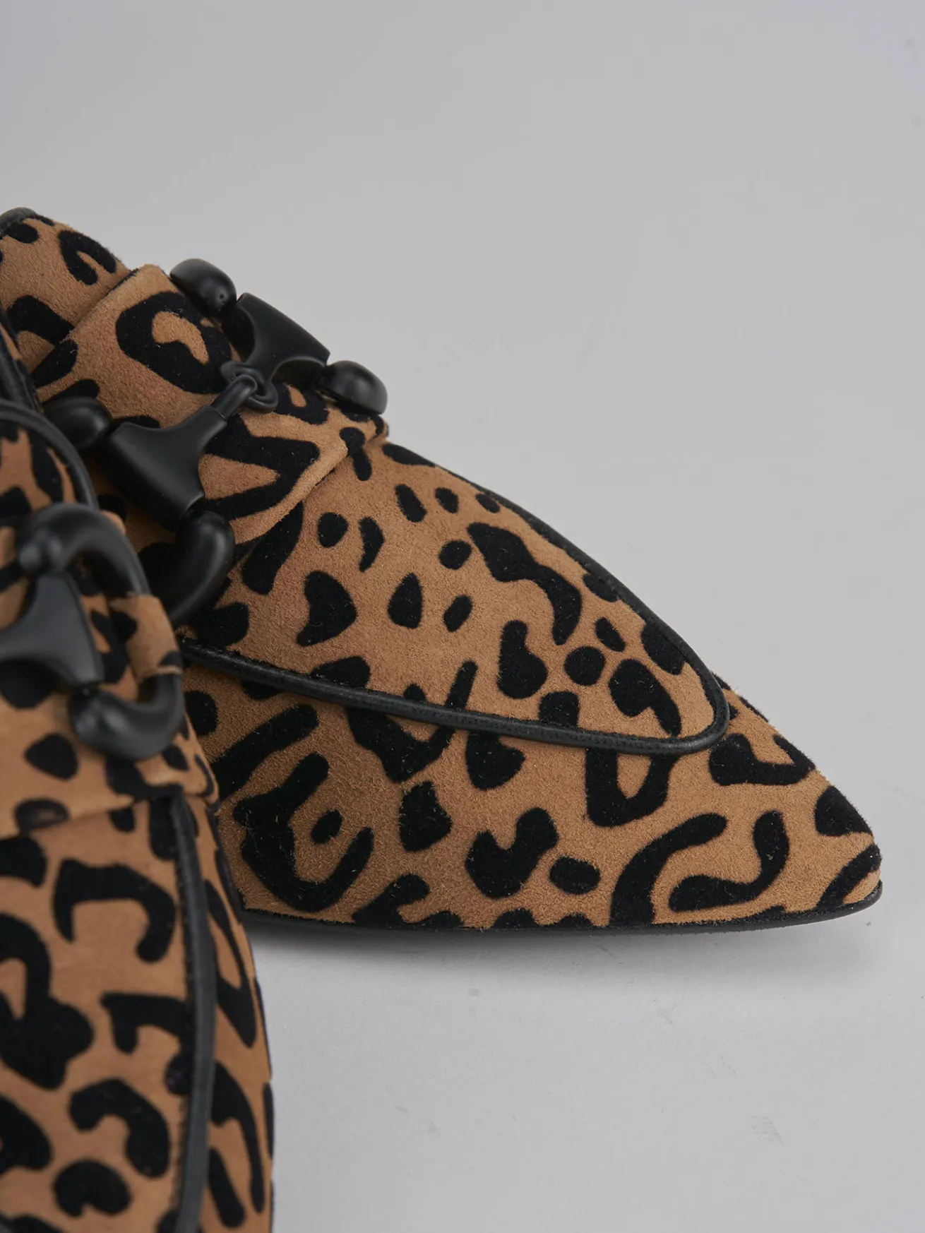 Mocassini tacco 1cm camoscio multicolor