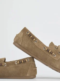 Mocassini tacco 1cm camoscio beige