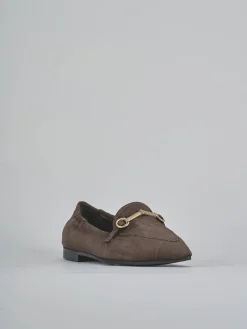 Mocassini tacco 2cm camoscio testa