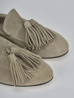 Mocassini tacco 1cm camoscio beige