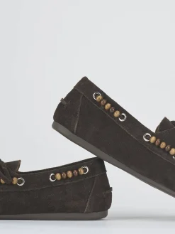 Mocassini tacco 1cm camoscio testa