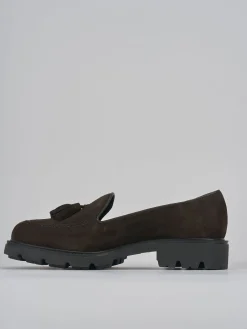 Mocassini tacco 2cm camoscio testa