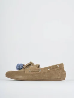 Mocassini tacco 1cm camoscio beige