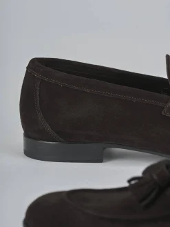 Mocassini tacco 1cm camoscio testa