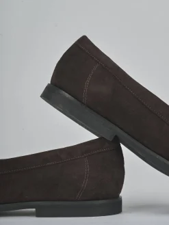 Mocassini tacco 1cm camoscio testa