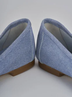 Mocassini tacco 1cm camoscio jeans