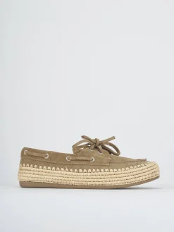 Mocassini tacco 1cm camoscio beige