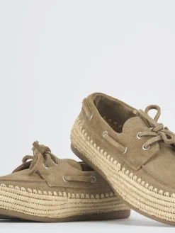 Mocassini tacco 1cm camoscio beige