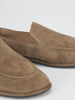 Mocassini tacco 1cm camoscio beige