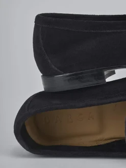 Mocassini tacco 1cm camoscio blu