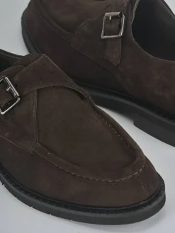 Mocassini tacco 1cm camoscio testa