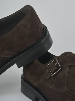 Mocassini tacco 1cm camoscio testa