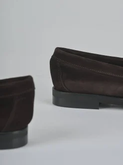 Mocassini tacco 1cm camoscio testa