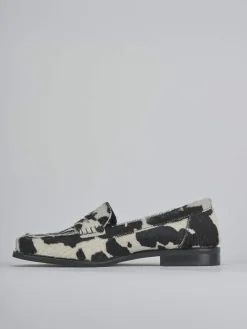 Mocassini tacco 1cm cavallino nero