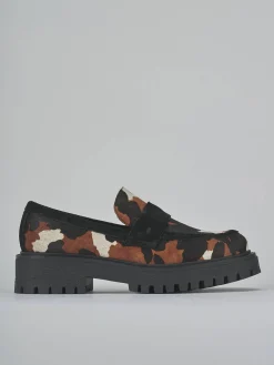 Mocassini tacco 2cm cavallino multicolor