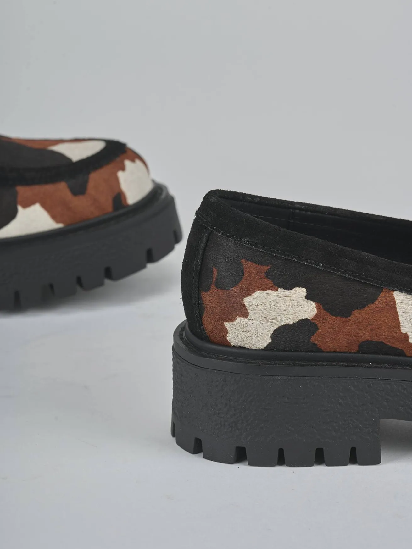 Mocassini tacco 2cm cavallino multicolor