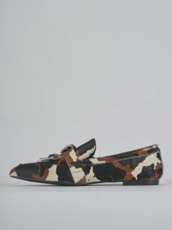 Mocassini tacco 1cm cavallino multicolor