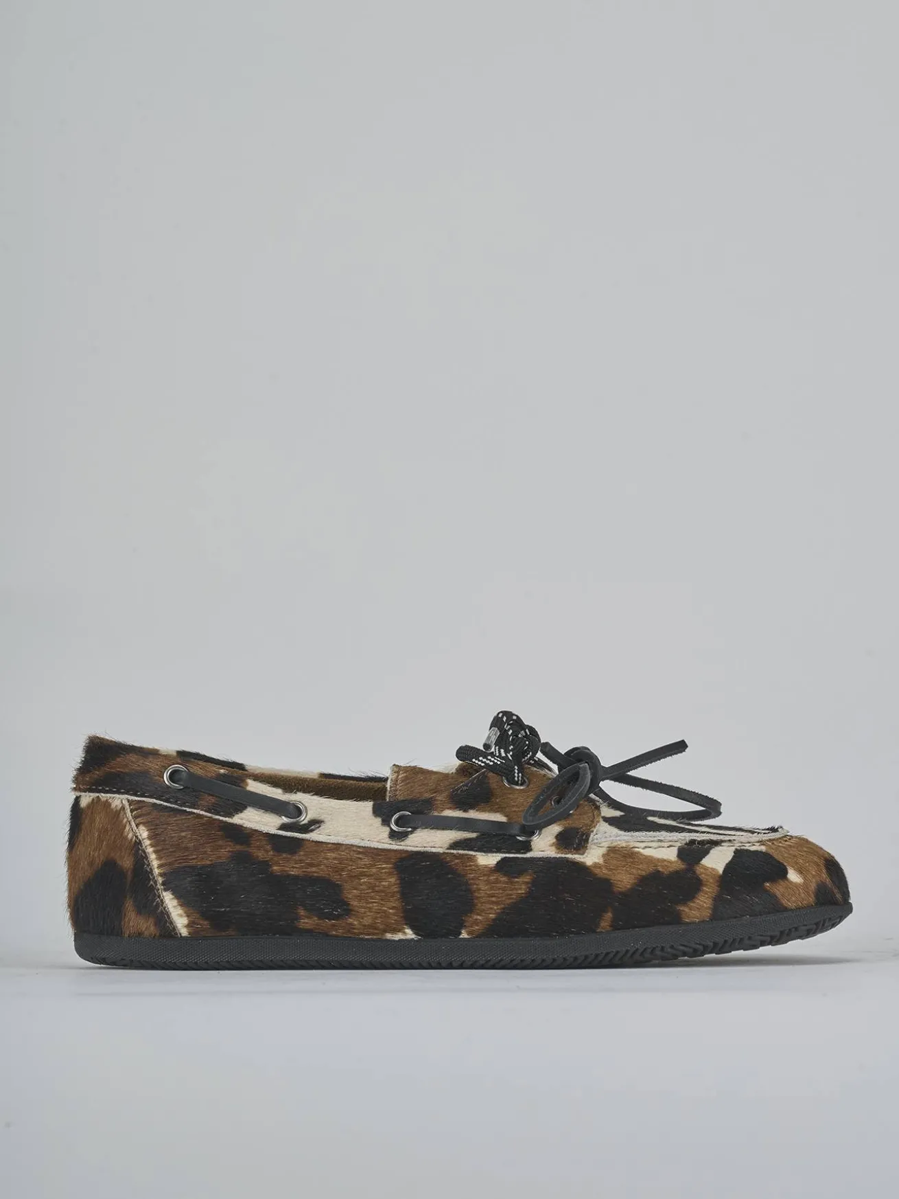 Mocassini tacco 1cm cavallino bianco