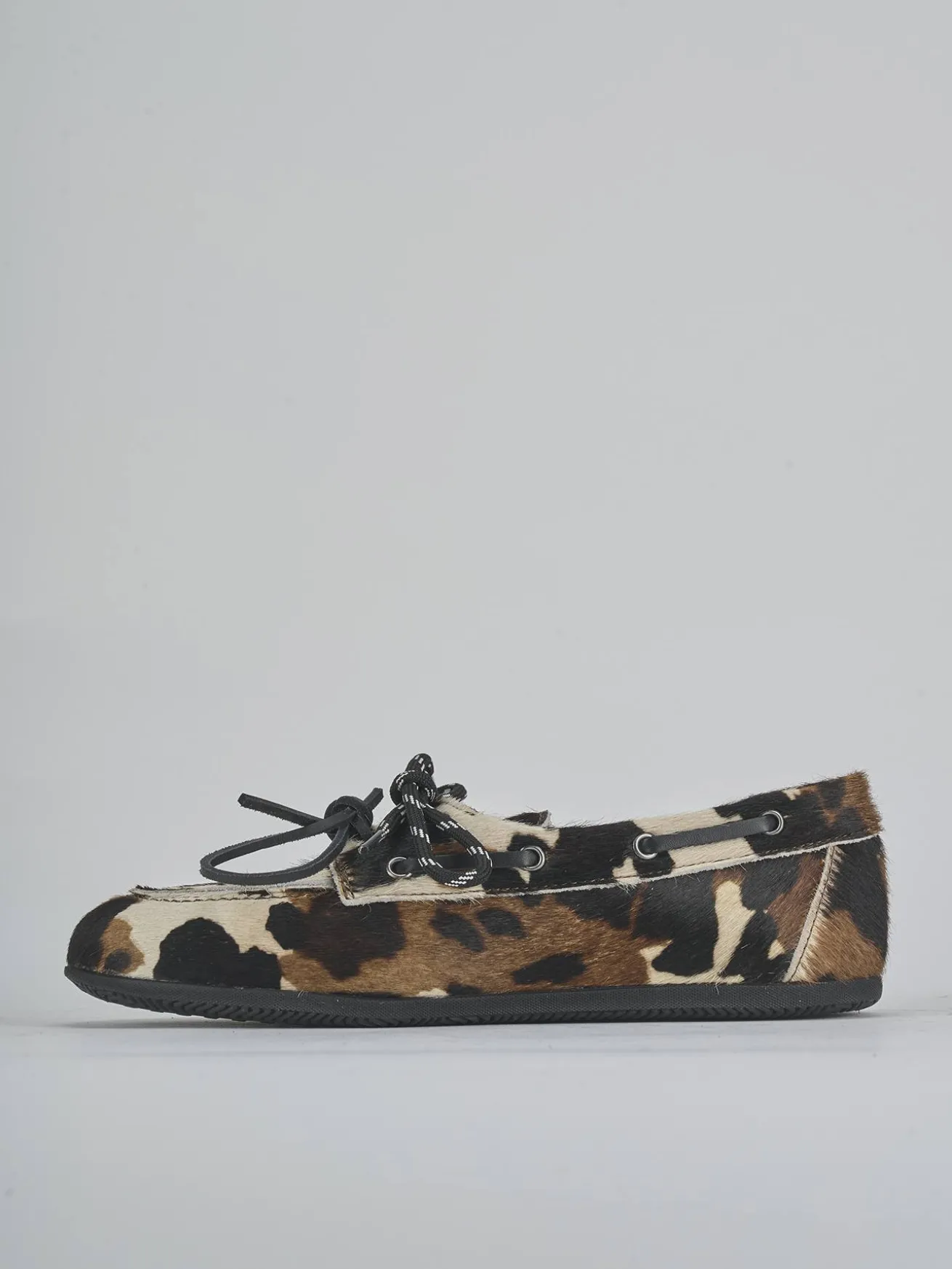 Mocassini tacco 1cm cavallino bianco